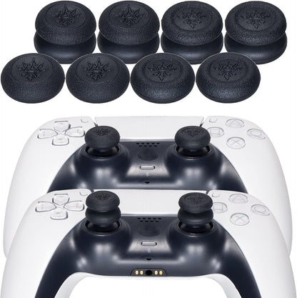Laser Carving Silicone Skin for PS5 Controller X 1(Skulls Blue) with Exclusive Thumb Grips X 8
