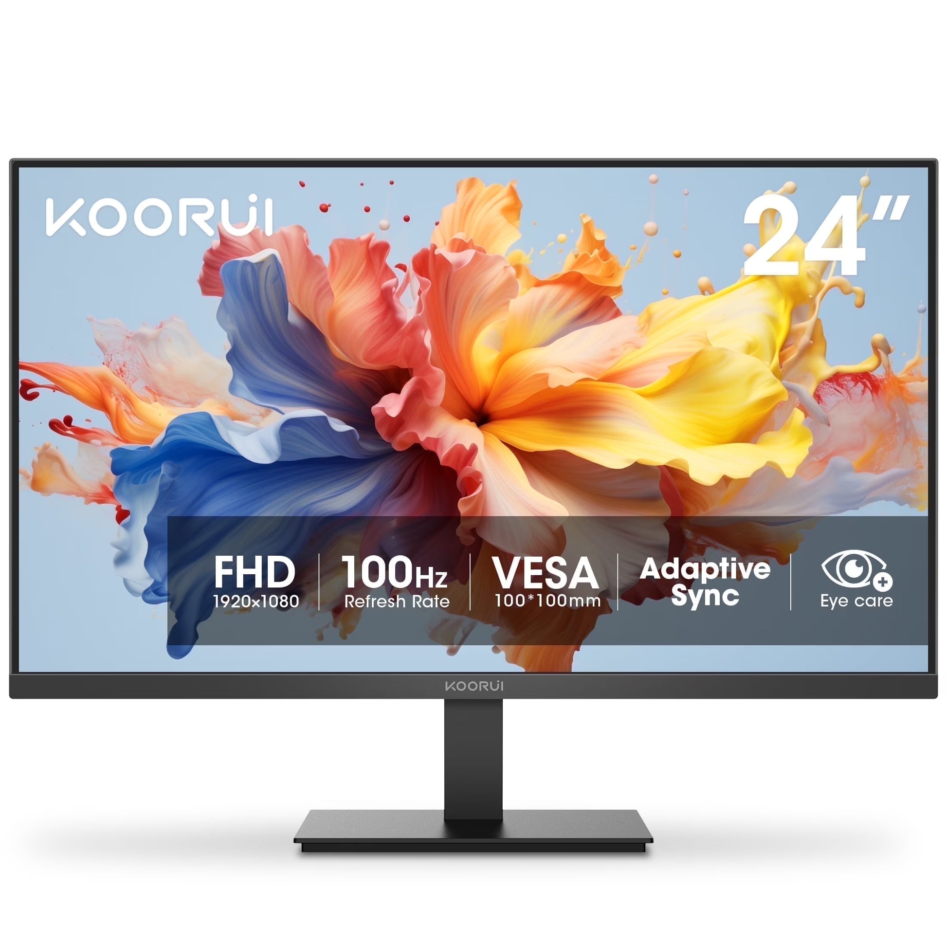24'' FHD 1920×1080P Computer Monitor, 100Hz PC Monitor, HDMI&VGA VESA, E2412F