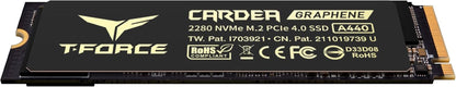 T-FORCE A440 Aluminum Heatsink 2TB DRAM SLC Cache 3D NAND TLC Nvme Pcie Gen4X4 M.2 2280 Internal SSD R/W 7000/6900 Mb/S TM8FPZ002T0C327