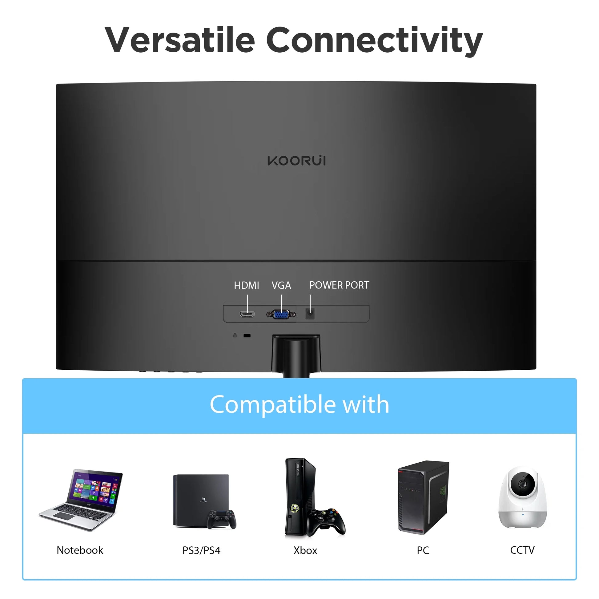 24 Inch Curved Computer Monitor, FHD 1080P 75Hz Desktop Monitors for Computer, HDMI&VGA Ports, Eye Care