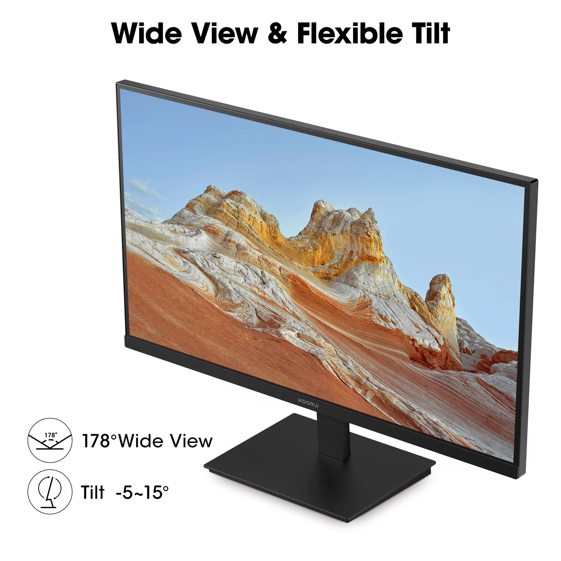24'' FHD 1920×1080P Computer Monitor, 100Hz PC Monitor, HDMI&VGA VESA, E2412F